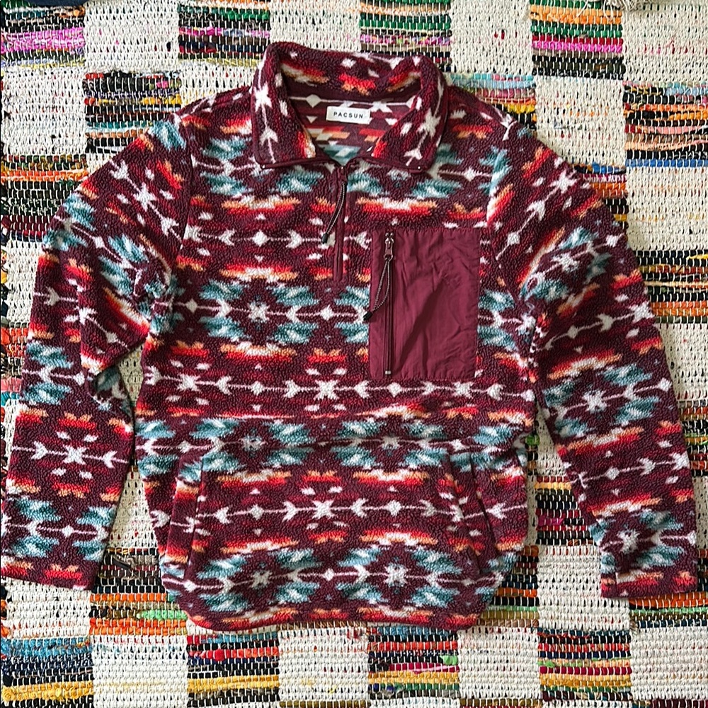 Pacsun Patterned Sherpa pullover